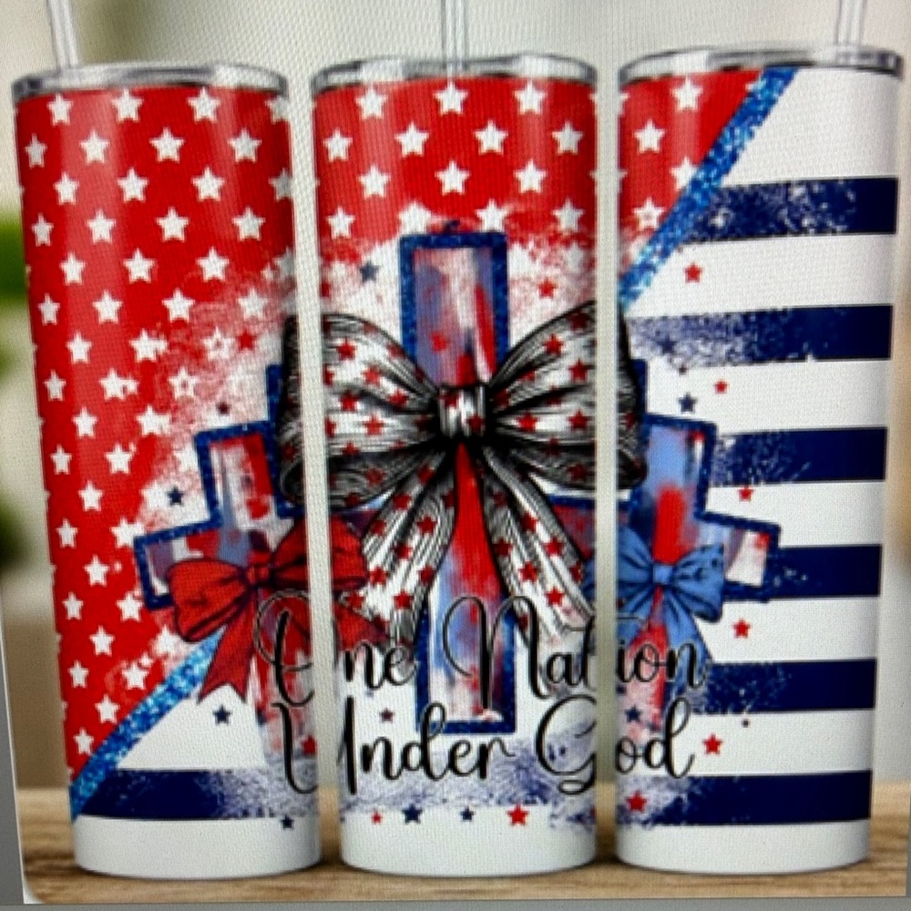 Hand Crafted Patriotic 'One Nation Under God' Tumbler 20 oz tumbler